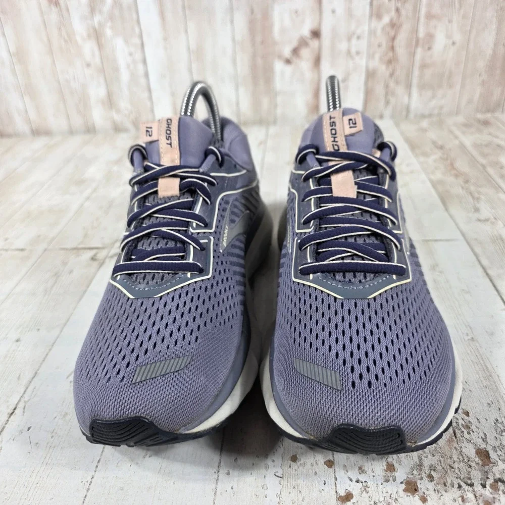 Brooks Ghost 12 Womens 7 Wide D Purple Gray Running Shoes 1203051D066
